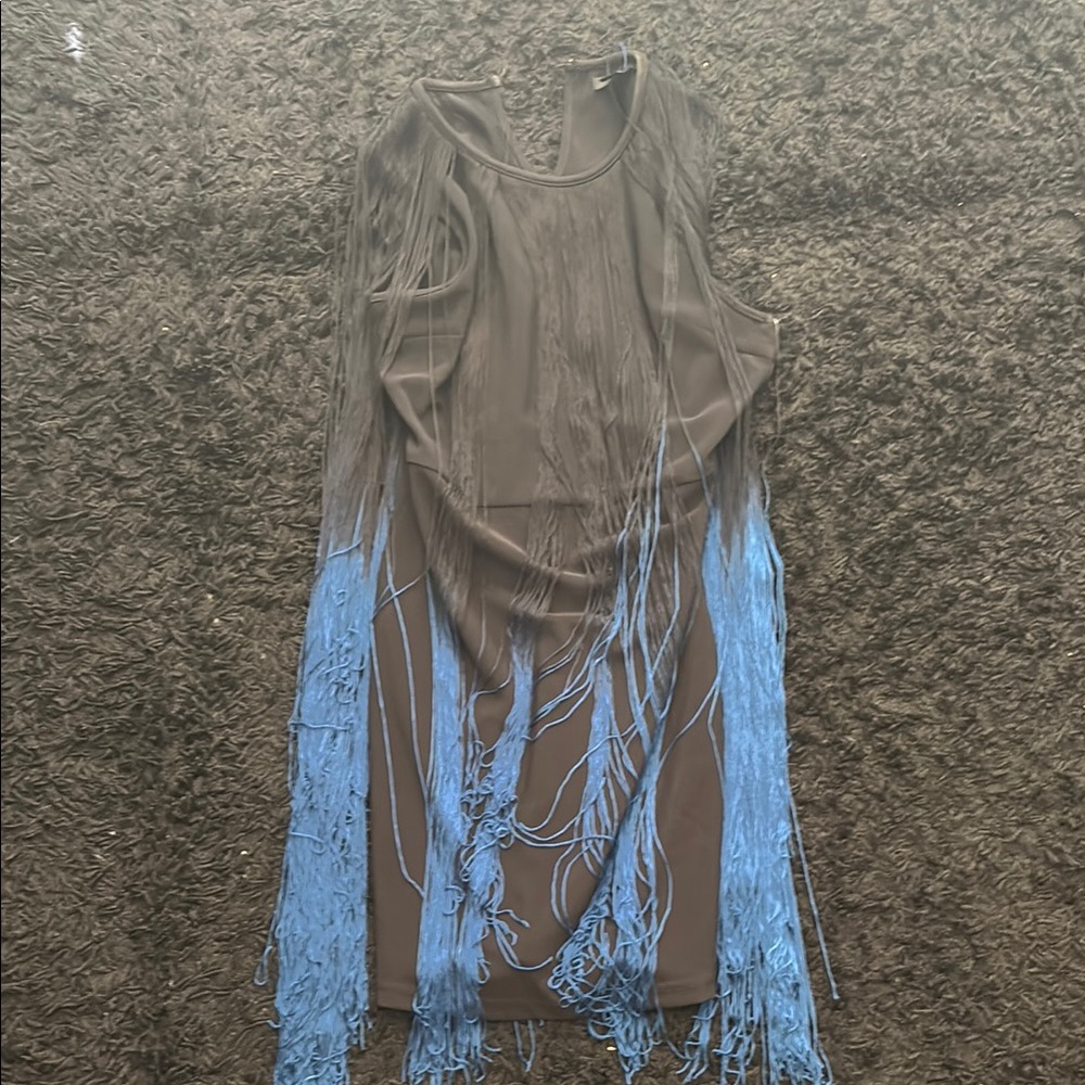 Forever 21 Gray and Blue Asymmetrical Sheath Dress